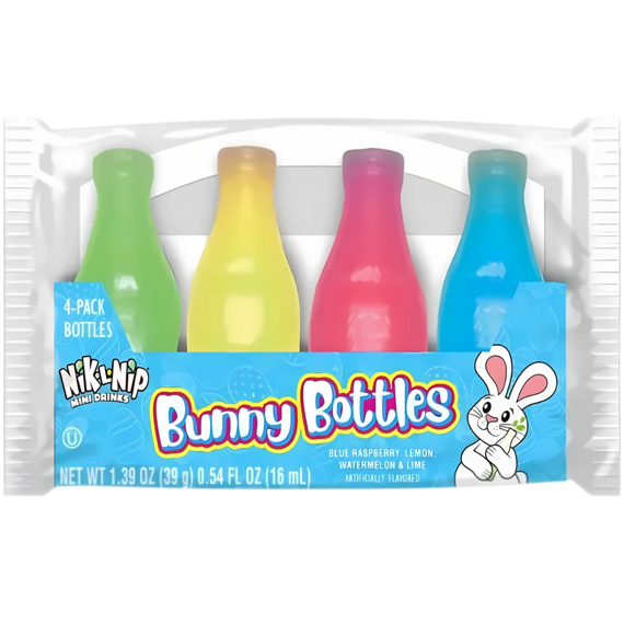 Nik-L-Nip Bunny 4 Wax Candy voskové lahvičky s náplní s ovocnou příchutí 39 g