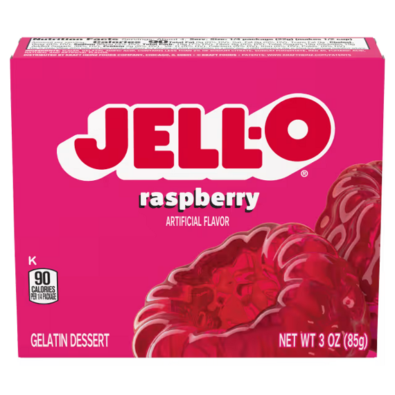 Jell-O instantní želatina s příchutí malin 85 g