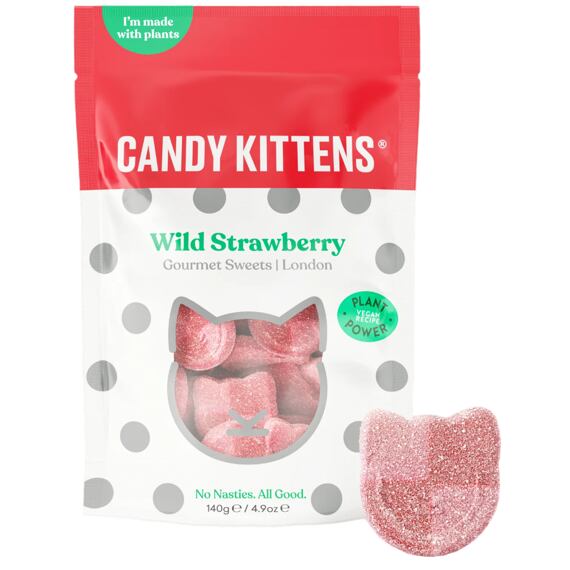Candy Kittens žvýkací bonbony s příchutí lesních jahod 140 g