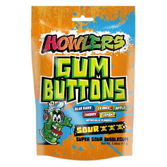 Howlers žvýkačky s příchutí kyselého ovoce 47 g