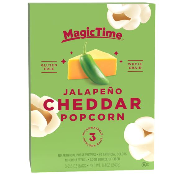 Magic Time popcorn s příchutí čedaru a jalapeňos 3 x 80 g