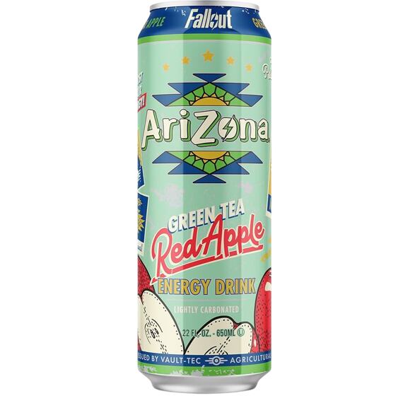 Arizona Fallout Energy sycený energetický nápoj s příchutí červeného jablka 650 ml
