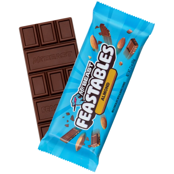 Feastables MrBeast Almond mléčná čokoláda s kousky mandlí 60 g
