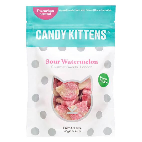Candy Kittens Eton Mess žvýkací bonbony s příchutí kyselého vodního melounu 140 g