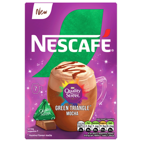 Nescafé Quality Street instantní mocha s příchutí oříškové čokolády 7 x 19 g