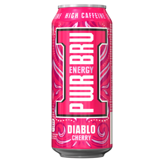 Pwr-Bru Diablo energetický nápoj s třešňovou příchutí 500 ml