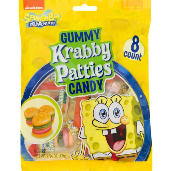 Spongebob Krabby Patties gumové bonbony ve tvaru burgerů 72 g