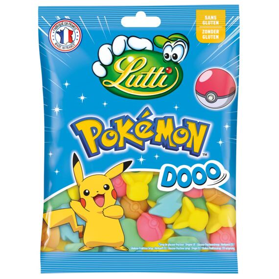 Lutti Pokemon Dooo žvýkací bonbony s ovocnými příchutěmi 100 g