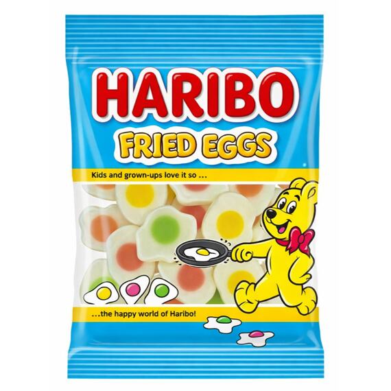 Haribo Fried Eggs žvýkací bonbonky ve tvaru volských očí s ovocnými příchutěmi 60 g