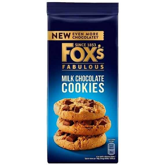 Fox's Fabulous cookies s kousky mléčné čokolády 180 g