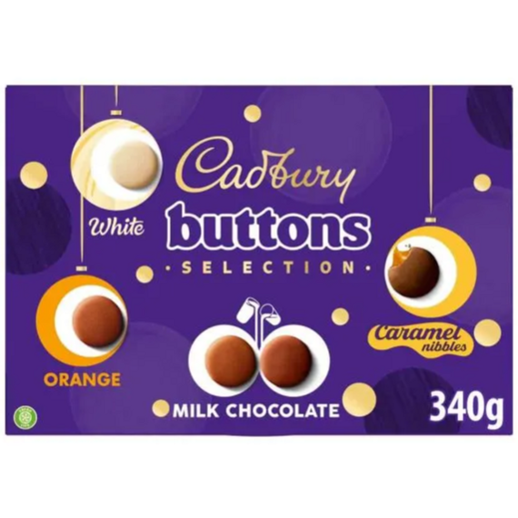 Cadbury Buttons výběr čokoládových knoflíčků s různými příchutěmi 340 g