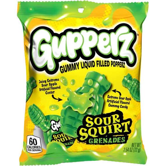 Gupperz želé bonbony ve tvaru granátů s ovocnou příchutí a náplní 72 g