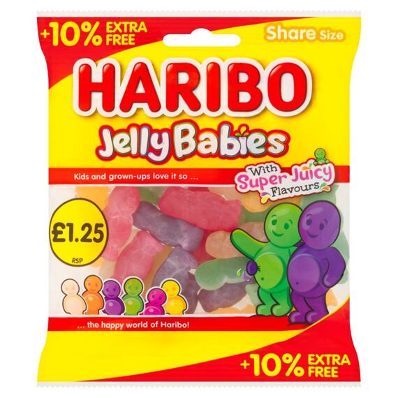 Haribo Jelly Babies želé bonbony s ovocnými příchutěmi 154 g PM