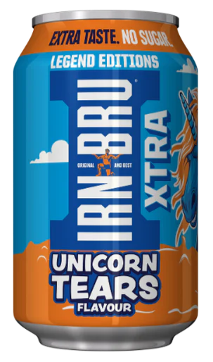 Irn-Bru Xtra Unicorn Tears sycený nápoj bez cukru s mystery příchutí 330 ml