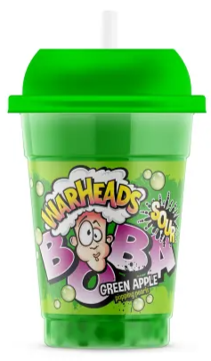Warheads nápoj s boba kuličkami s příchutí zeleného jablka 400 ml