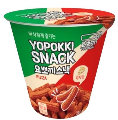 Yopokki křupky ve tvaru těstovin s příchutí sýrové pizzy 50 g