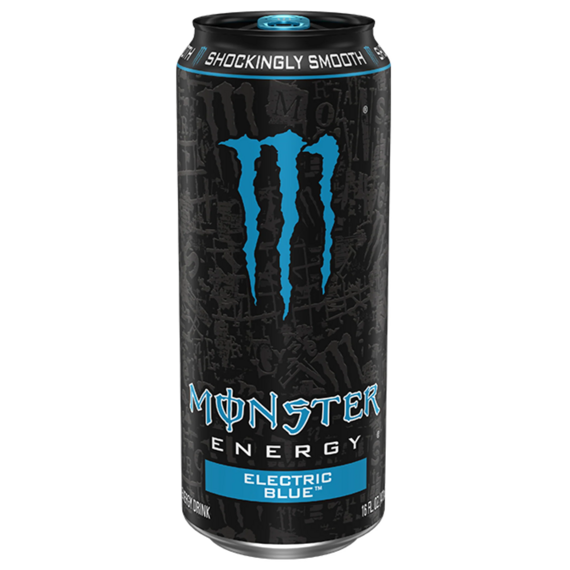 Monster Electric Blue sycený energetický nápoj s příchutí modré maliny 473 ml