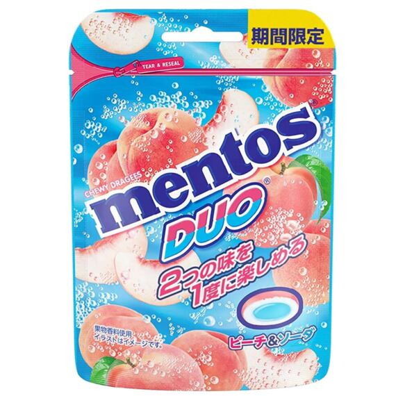 Mentos žvýkací bonbony s příchutí broskvové limonády 45 g