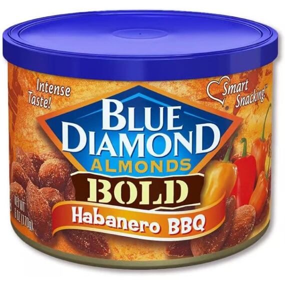 Blue Diamond pálivé mandle s příchutí Habanero chilli papričky a BBQ 170 g