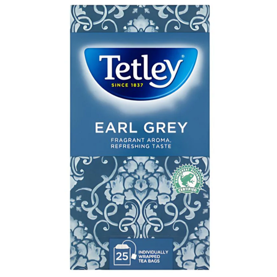 Tetley Earl Grey aromatizovaný černý čaj 25 ks 50 g