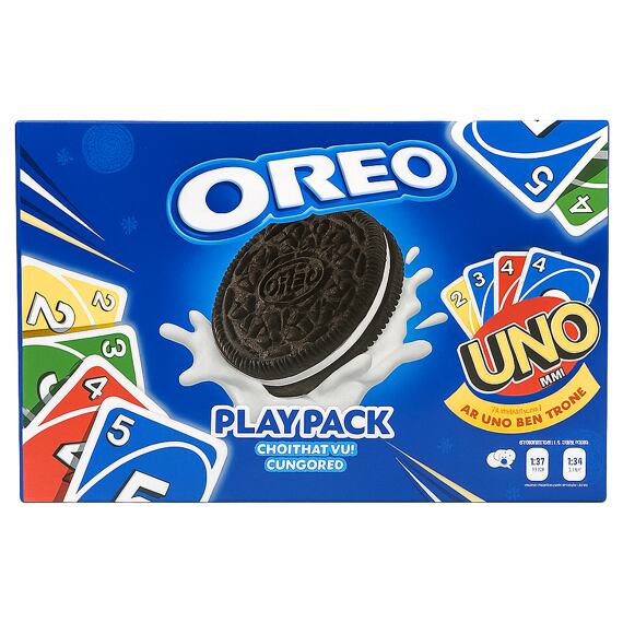 Oreo sušenky s vanilkovou náplní s hracími kartami UNO 257 g