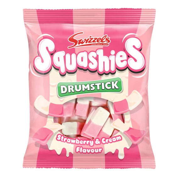 Swizzels Squashies žvýkací bonbony s příchutí jahody a smetany 140 g