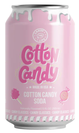 Candy Lips sycený nápoj s příchutí cukrové vaty 355 ml